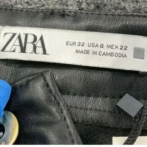 Zara Wide Leg High Rise Faux Leather Pants Size 0 - Picture 5 of 5